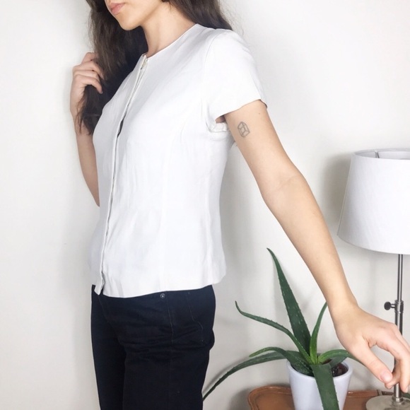 Emporio Armani shell shirt sleeve button up blouse - Picture 3 of 8